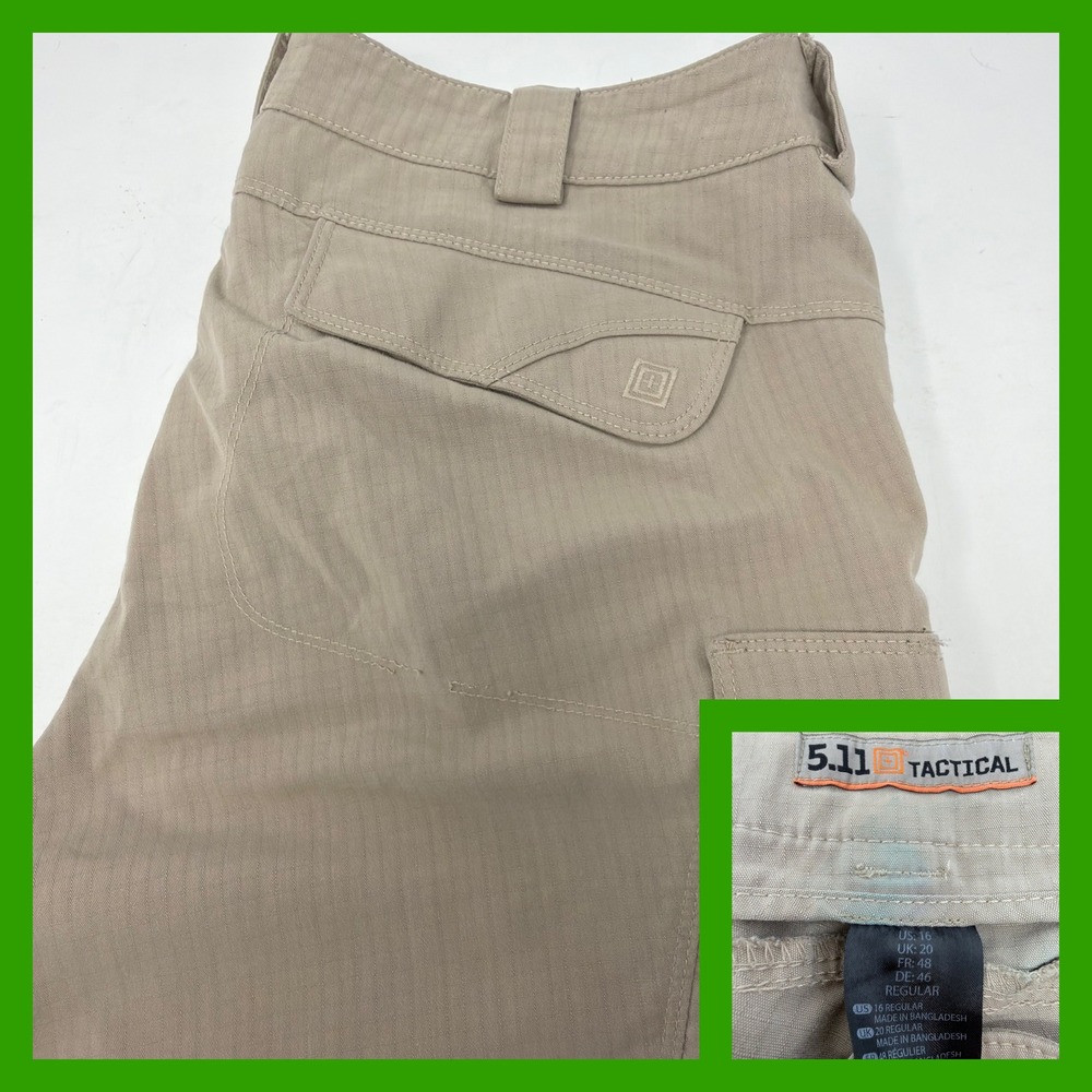 5.11 Tactical Stryke Pants‎ Womens 16 Regular Khaki Beige Ripstop Cargo 64384